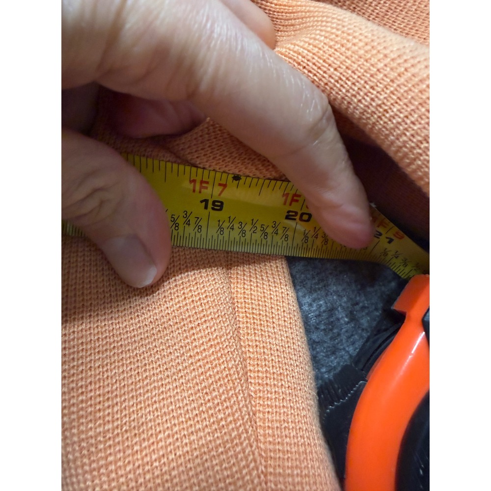 Vintage Peach Wool Beaded Cardigan Jacket Pearl Floral Hong Kong Womens 14 - Picture 5 of 6